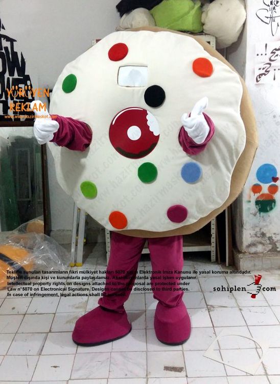 Almanya Happy Donazz Donut Maskot Kostüm maskot kostümü