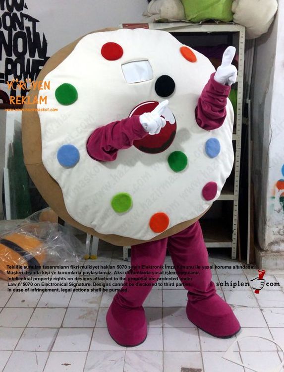 Almanya Happy Donazz Donut Maskot Kostüm maskot kostümü