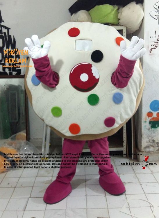 Almanya Happy Donazz Donut Maskot Kostüm maskot kostümü