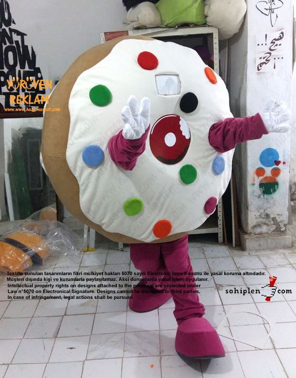 Almanya Happy Donazz Donut Maskot Kostüm maskot kostümü