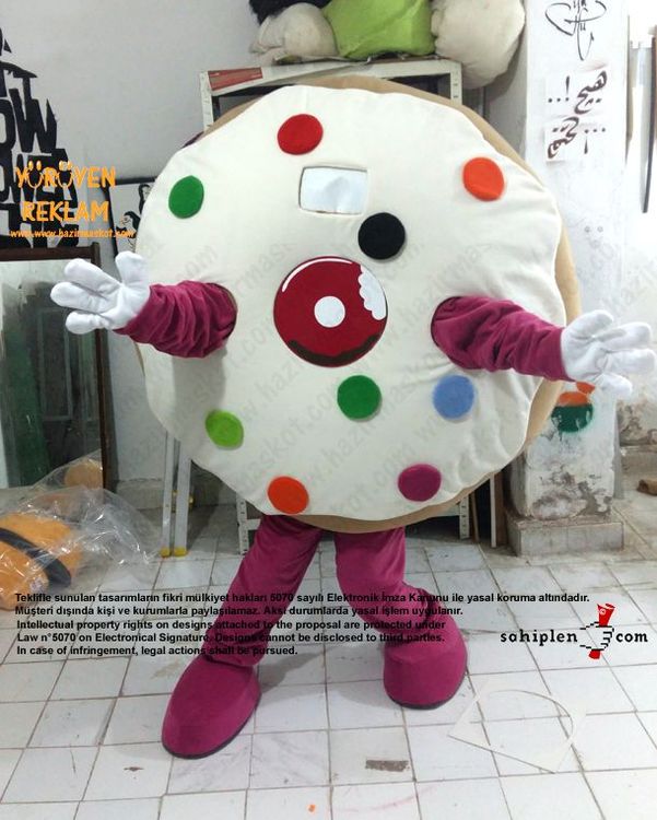 Almanya Happy Donazz Donut Maskot Kostüm maskot kostümü