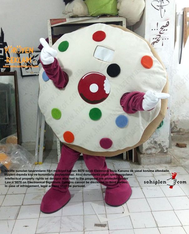 Almanya Happy Donazz Donut Maskot Kostüm maskot kostümü