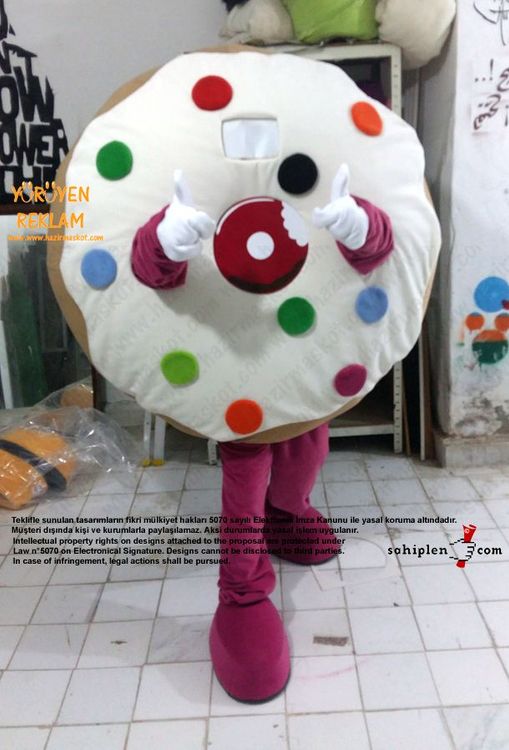 Almanya Happy Donazz Donut Maskot Kostüm maskot kostümü