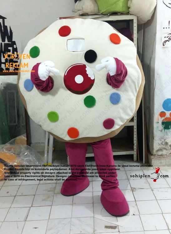 Almanya Happy Donazz Donut Maskot Kostüm maskot kostümü