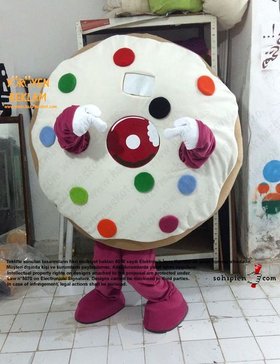 Almanya Happy Donazz Donut Maskot Kostüm maskot kostümü