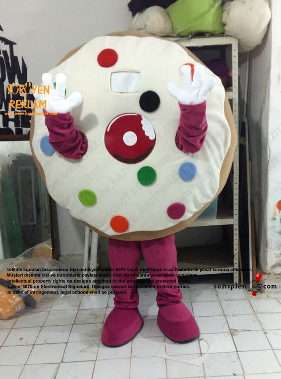 Almanya Happy Donazz Donut Maskot Kostüm maskot kostümü