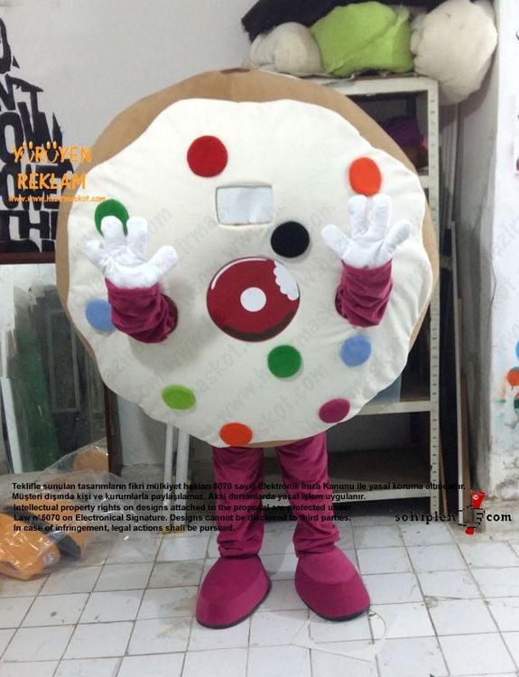Almanya Happy Donazz Donut Maskot Kostüm maskot kostümü