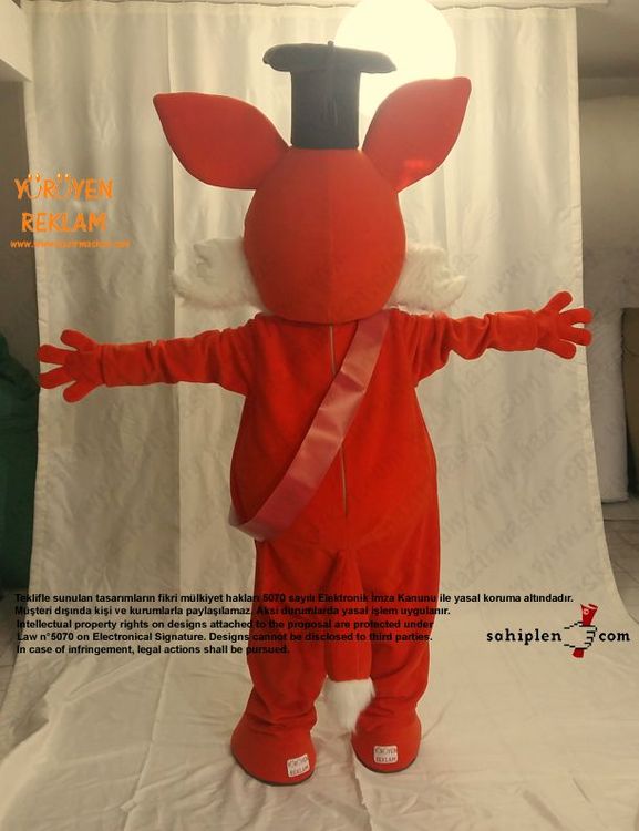 Tilki Maskot Kostümü / New Island Univesity / KKTC maskot kostümü