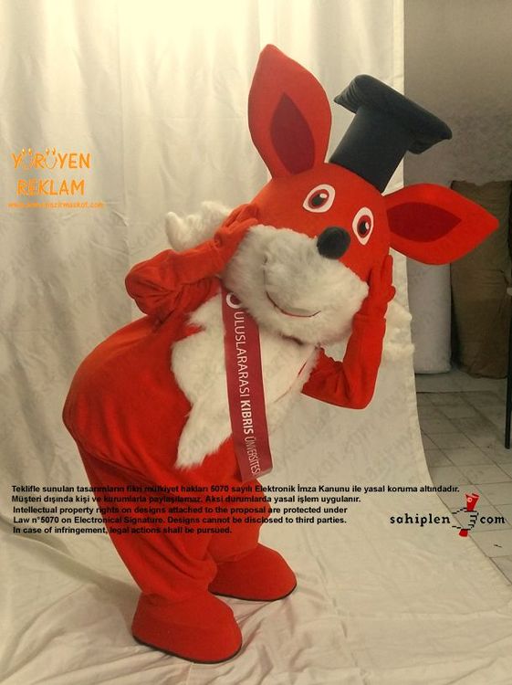 Tilki Maskot Kostümü / New Island Univesity / KKTC maskot kostümü