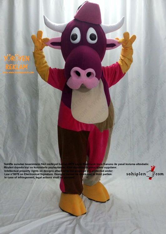 İnek Maskotu maskot kostümü