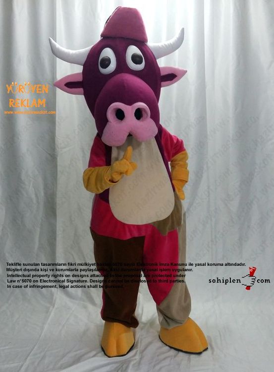 İnek Maskotu maskot kostümü