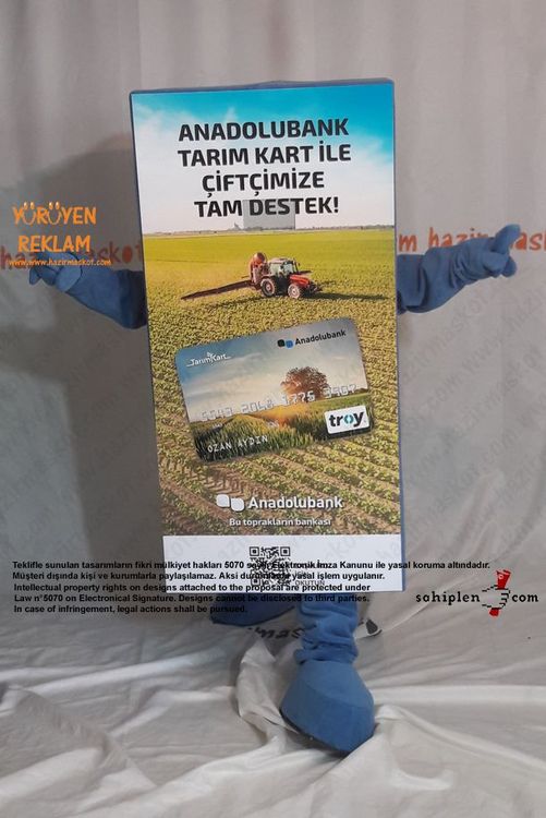 Anadolu Bank Çiftçi Kart Maskot Kostümü maskot kostümü