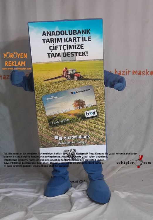 Anadolu Bank Çiftçi Kart Maskot Kostümü maskot kostümü
