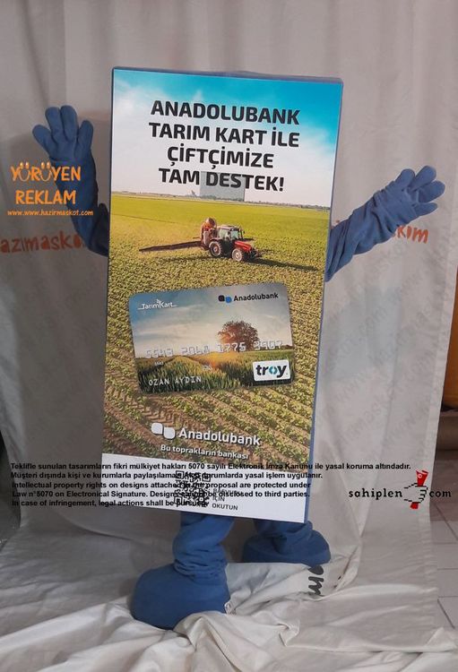 Anadolu Bank Çiftçi Kart Maskot Kostümü maskot kostümü