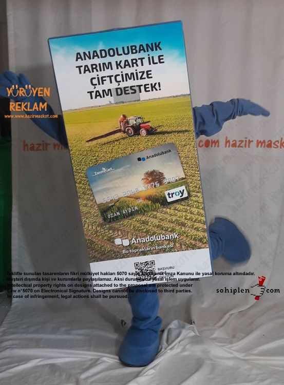 Anadolu Bank Çiftçi Kart Maskot Kostümü maskot kostümü