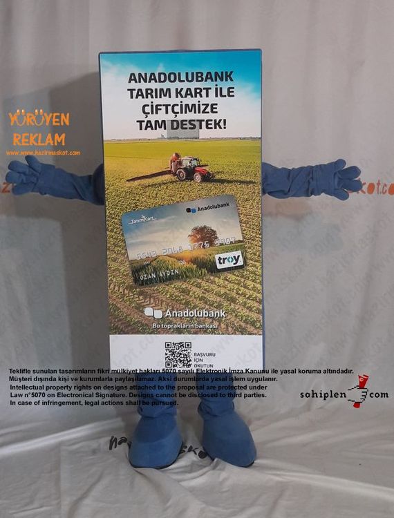 Anadolu Bank Çiftçi Kart Maskot Kostümü maskot kostümü