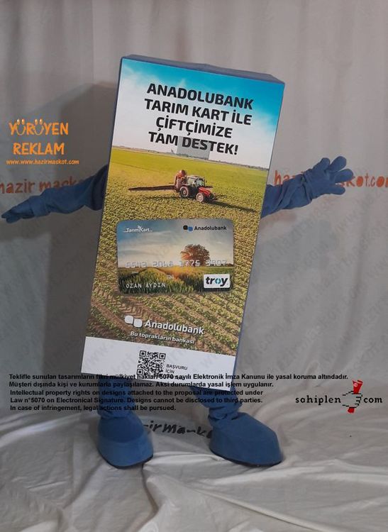 Anadolu Bank Çiftçi Kart Maskot Kostümü maskot kostümü