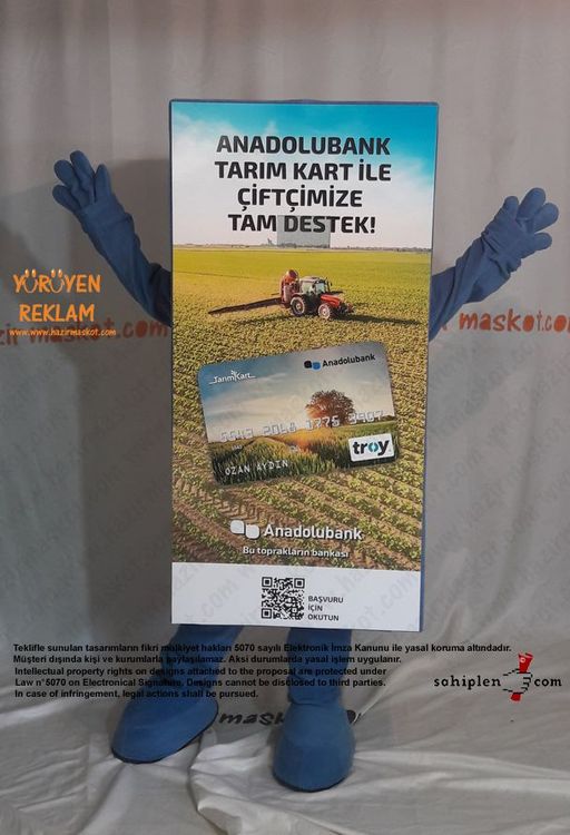 Anadolu Bank Çiftçi Kart Maskot Kostümü maskot kostümü