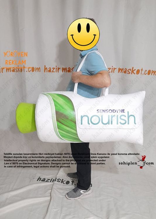 Sensodyne Nourish Diş Macunu Çanta maskot kostümü