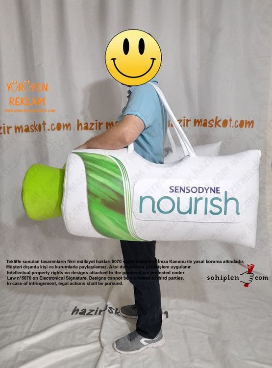 Sensodyne Nourish Diş Macunu Çanta maskot kostümü
