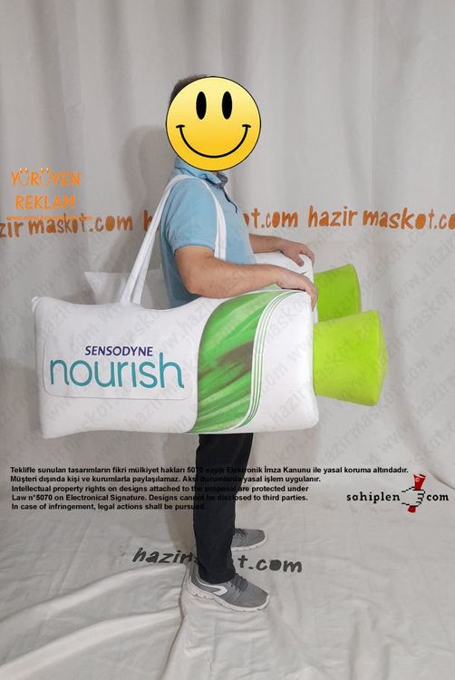 Sensodyne Nourish Diş Macunu Çanta maskot kostümü