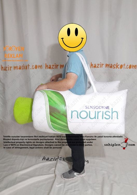 Sensodyne Nourish Diş Macunu Çanta maskot kostümü