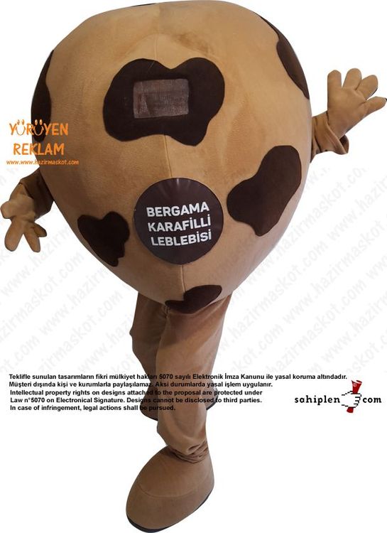 Leblebi Maskot Kostümü / Bergama Karafilli Leblebisi maskot kostümü