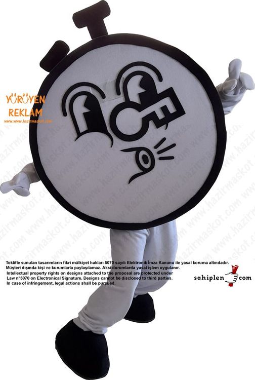 Saat Maskot / Clock Mascot Costume / Timekey Glazing maskot kostümü