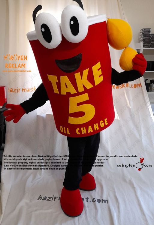 Take 5 Oil Change Mascot Costume / Teneke Bidon maskot kostümü