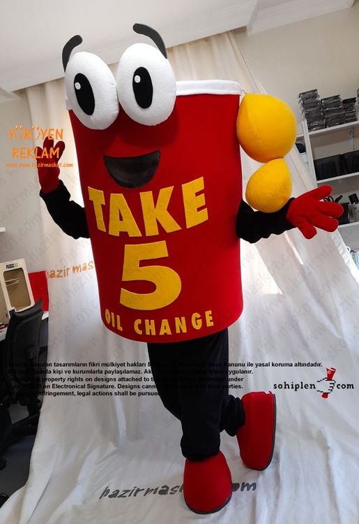 Take 5 Oil Change Mascot Costume / Teneke Bidon maskot kostümü