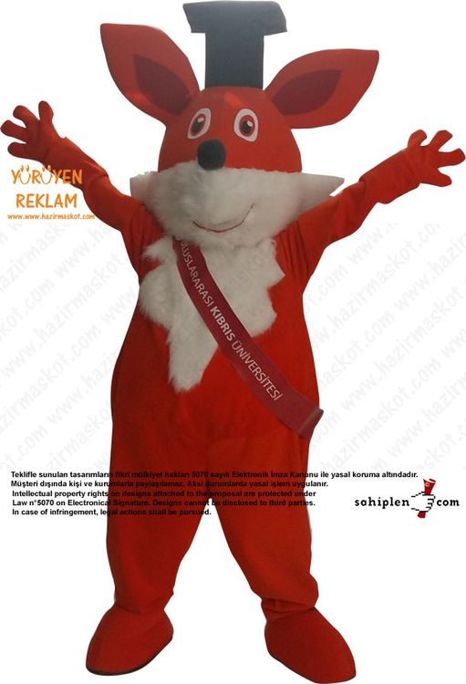Tilki Maskot Kostümü / New Island Univesity / KKTC maskot kostümü