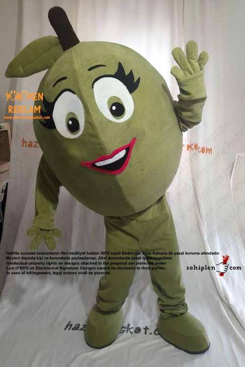 Yeşil Zeytin Maskot Kostümü / Edremit maskot kostümü