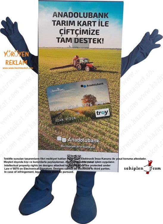 Anadolu Bank Çiftçi Kart Maskot Kostümü maskot kostümü