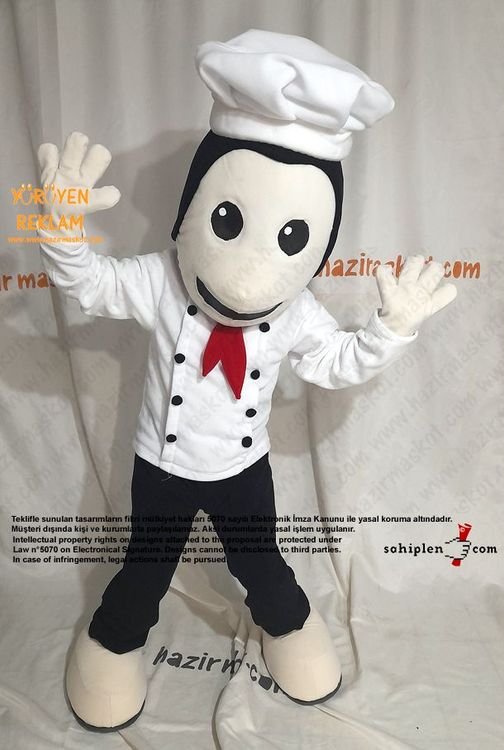Aşçı Maskot Kostümü / Aşçıbaşı maskot kostümü