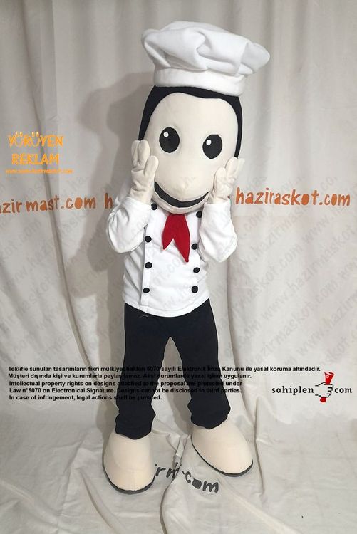 Aşçı Maskot Kostümü / Aşçıbaşı maskot kostümü