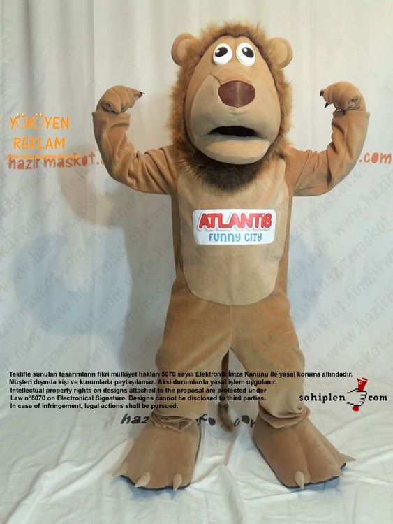 Aslan Maskot Kostümü / Atlantis Bowling / Form Spor / Evrensel Spor maskot kostümü