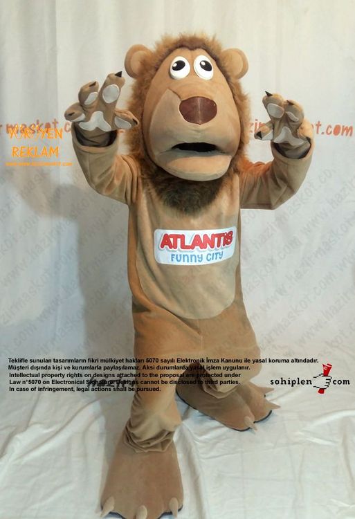 Aslan Maskot Kostümü / Atlantis Bowling / Form Spor / Evrensel Spor maskot kostümü