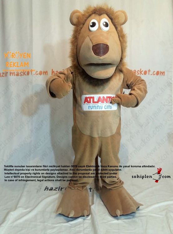 Aslan Maskot Kostümü / Atlantis Bowling / Form Spor / Evrensel Spor maskot kostümü