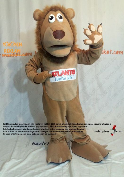 Aslan Maskot Kostümü / Atlantis Bowling / Form Spor / Evrensel Spor maskot kostümü