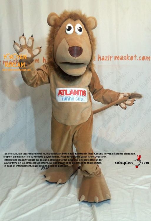 Aslan Maskot Kostümü / Atlantis Bowling / Form Spor / Evrensel Spor maskot kostümü