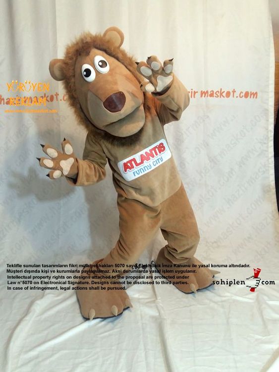 Aslan Maskot Kostümü / Atlantis Bowling / Form Spor / Evrensel Spor maskot kostümü