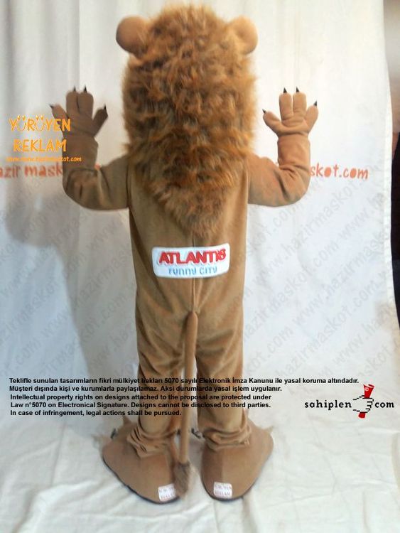 Aslan Maskot Kostümü / Atlantis Bowling / Form Spor / Evrensel Spor maskot kostümü