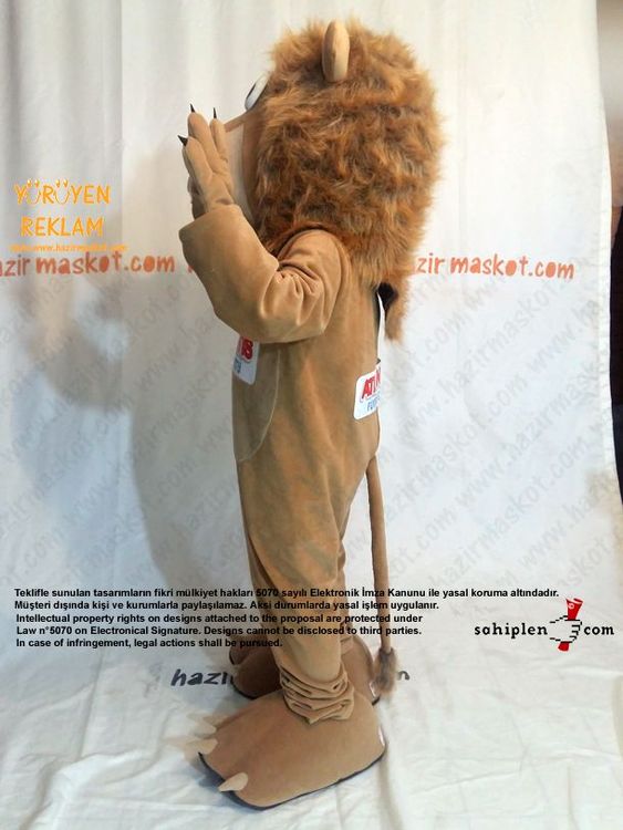 Aslan Maskot Kostümü / Atlantis Bowling / Form Spor / Evrensel Spor maskot kostümü