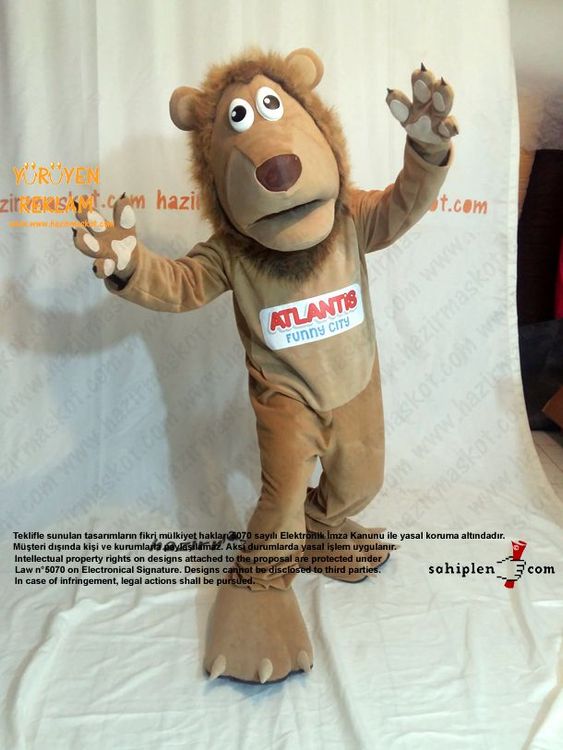 Aslan Maskot Kostümü / Atlantis Bowling / Form Spor / Evrensel Spor maskot kostümü