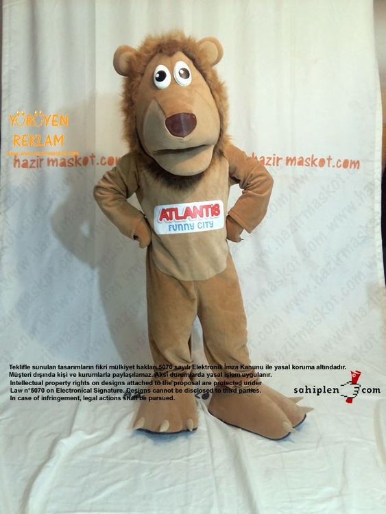 Aslan Maskot Kostümü / Atlantis Bowling / Form Spor / Evrensel Spor maskot kostümü