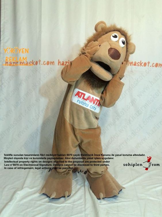 Aslan Maskot Kostümü / Atlantis Bowling / Form Spor / Evrensel Spor maskot kostümü