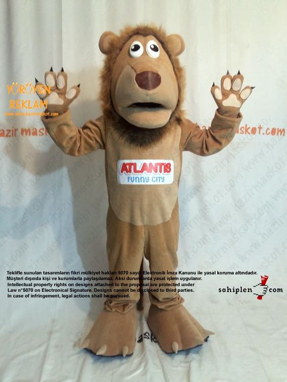 Aslan Maskot Kostümü / Atlantis Bowling / Form Spor / Evrensel Spor maskot kostümü