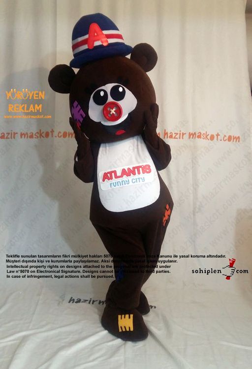 Ayı maskotu / Atlantis Funny City / Evrensel Spor maskot kostümü