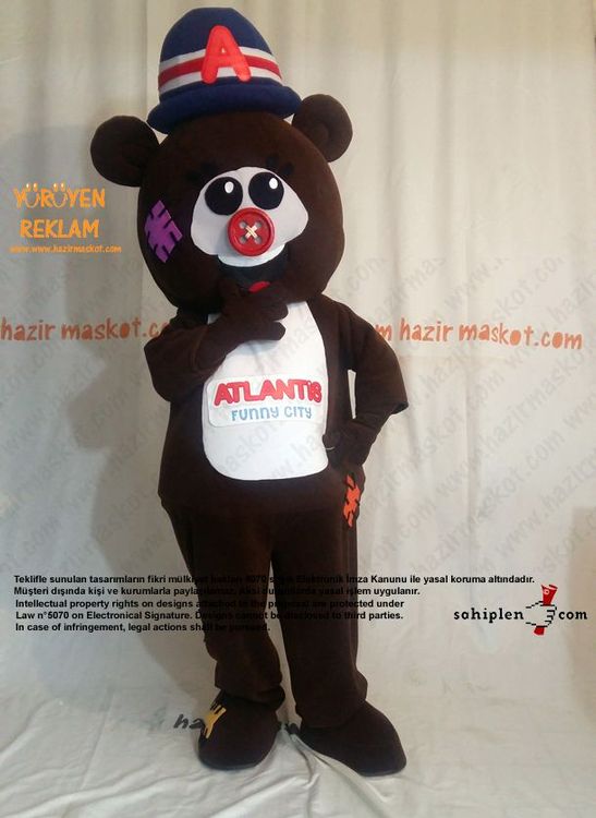 Ayı maskotu / Atlantis Funny City / Evrensel Spor maskot kostümü