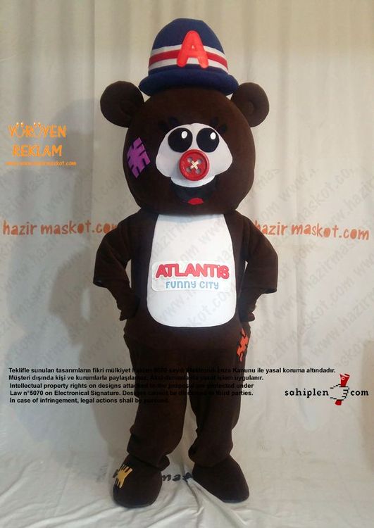 Ayı maskotu / Atlantis Funny City / Evrensel Spor maskot kostümü